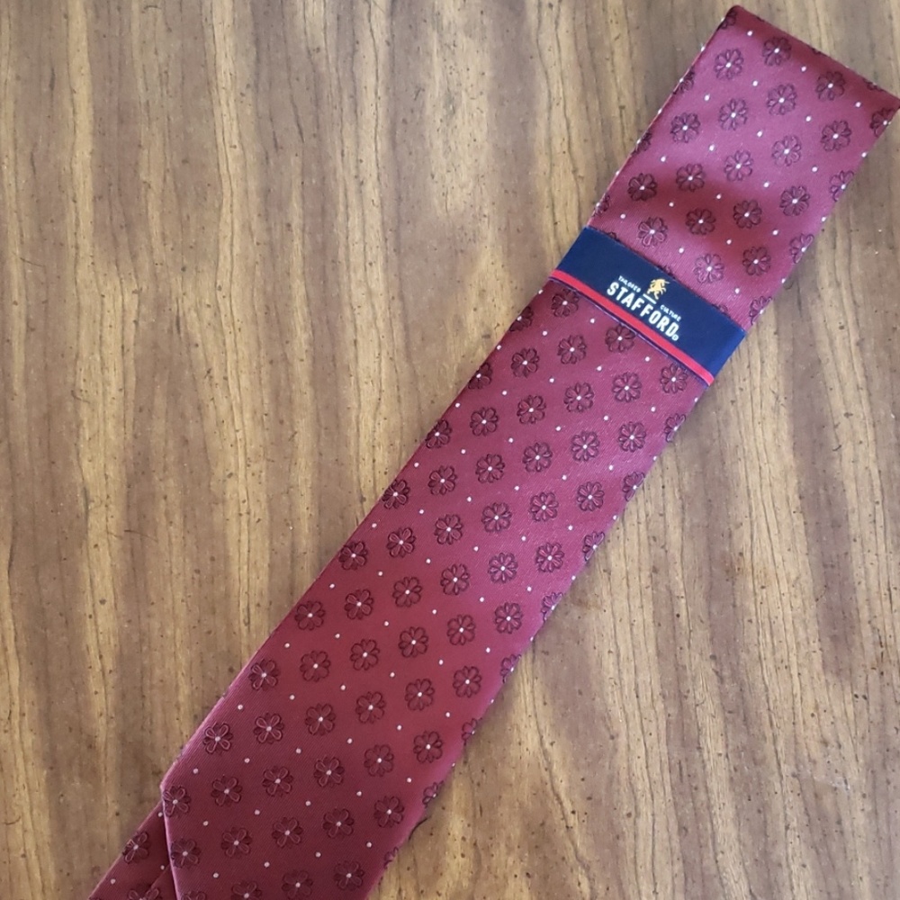 Stafford red tie